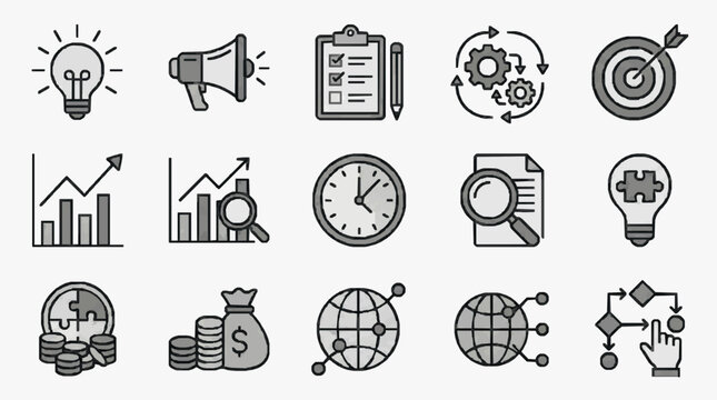 Business Icons Set for Productivity.
