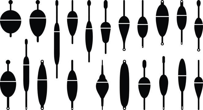 Black and white fishing sinkers set