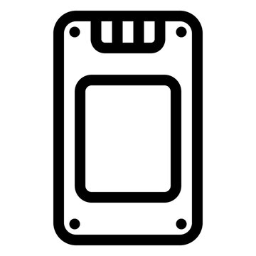 Solid State Drive Storage Line Icon