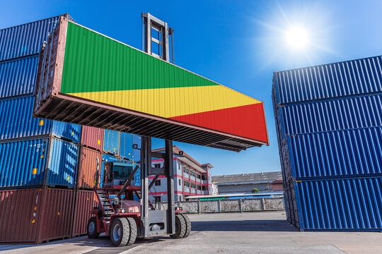 Products shipping cargo goods with Congo Brazzaville flag for import export business from Country