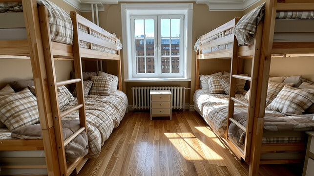 Shared Children's Bedroom with Two Bunk Beds and Four Sleeping Places