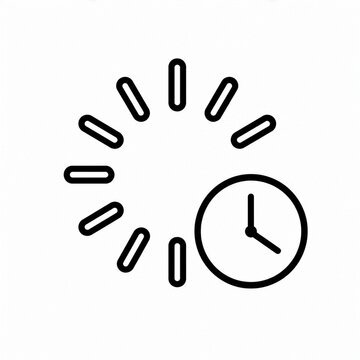loading spinner with clock outline icon