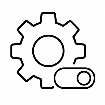 settings gear with toggle switch outline icon