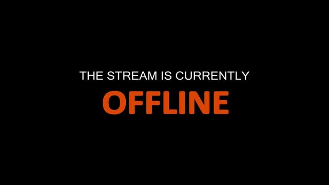 The Stream is Currently Offline: Professional broadcast ending screen with glowing red neon frames, futuristic honeycomb texture, and bold typography for Twitch, YouTube, and live e-sports events.