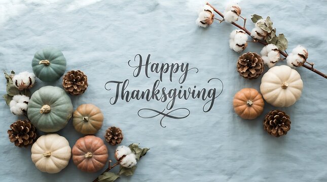 Festive thanksgiving wallpaper with pumpkins cotton and pinecones holiday season decor
