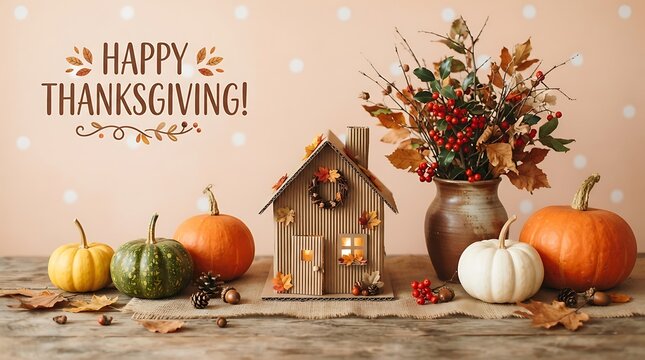 Festive thanksgiving wallpaper cozy home pumpkins and berries for seasonal decor