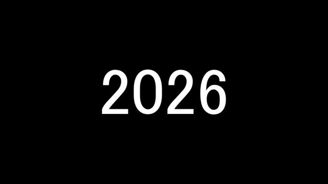 Modern 3D Echo Text Animation: Red and White Number Counter 2026 Typography Video Background