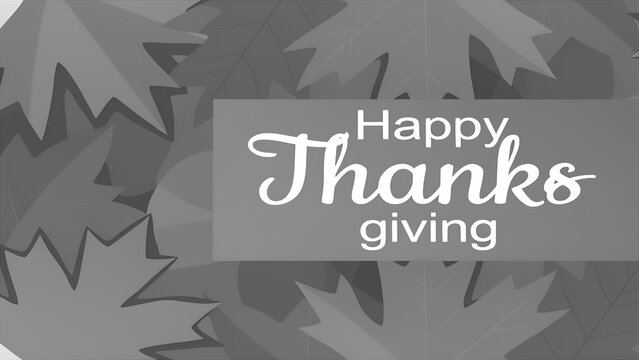 Gray leaf shapes form a background for a thanksgiving greeting monochromatic design autumn fall foliage leaves leaf shaped leaf shapes