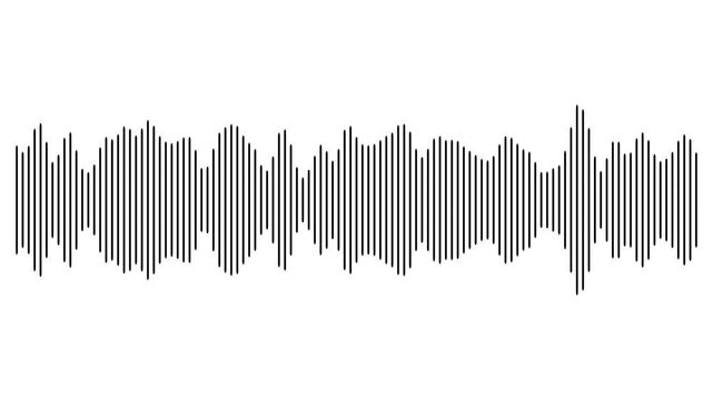 Colorful cyan sound bar on white Background with alpha channel, Musical waves equalizer element, Pulsating element of design for digital Studio animation. line audio wave visualisation.