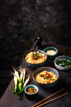 Korean trendy spicy carbonara ramen