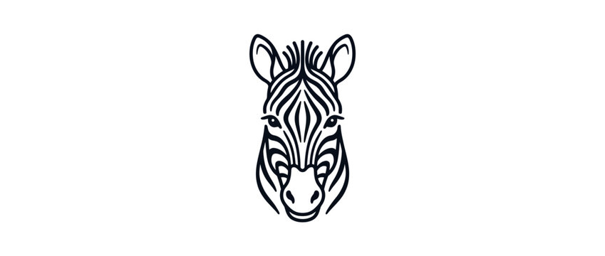 Minimalist Zebra Head Icon Vector Art