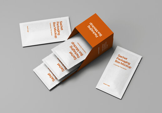 Sachet Box Packaging Mockup