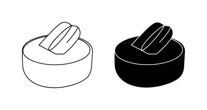 Pecan Nut Icons, Black and White Vector Graphics, Healthy Food Symbols, Organic Ingredient Illustrations
