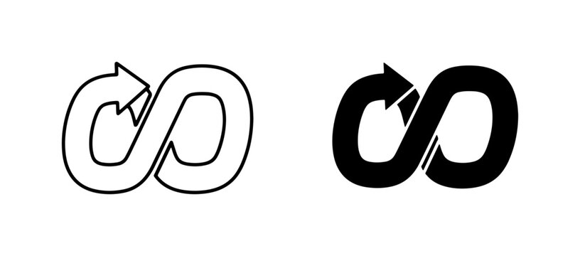 Recycling Symbol, Infinity Loop, Circular Economy Icon, Sustainable Process, Infinite Cycle