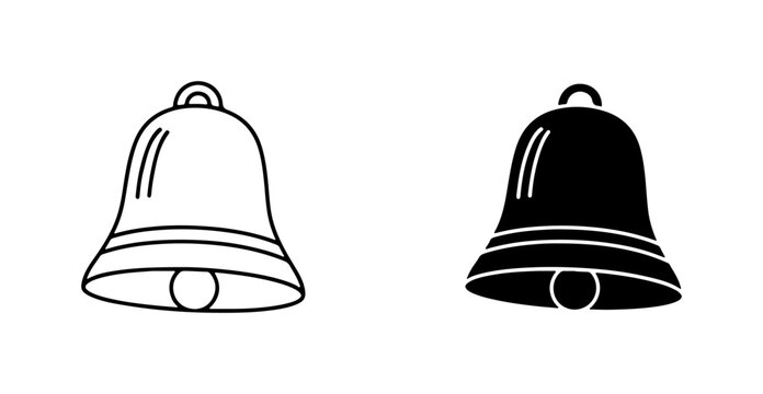 Bell Icons, Notification Symbols, Alert Shapes, Simple Vector Graphics for Alerts and Sound