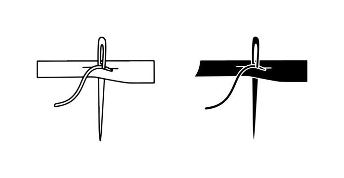 Sewing Needle Icon, Threading Tool, Crafting Supplies, Tailoring Equipment, DIY Projects