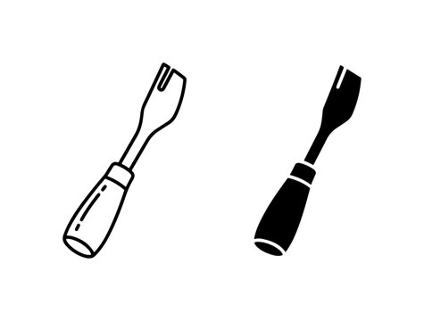 Woodworking Chisel Tools, Carving Gouge Icons, Hand Tool Vector Set, Crafting Equipment