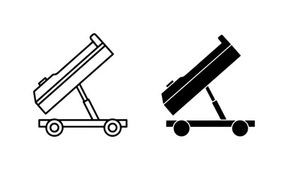 Dump Truck Bed Icon, Construction Vehicle Trailer Vector, Industrial Machinery Graphic © Jim