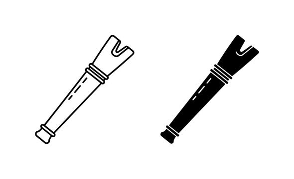 Crowbar Icon Set, Black and White Tool Vector Graphics, Industrial Equipment Symbols