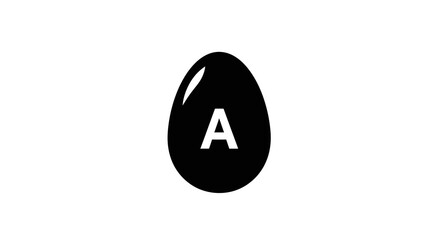 Black pebble with letter a simple silhouette © MDHANZALA