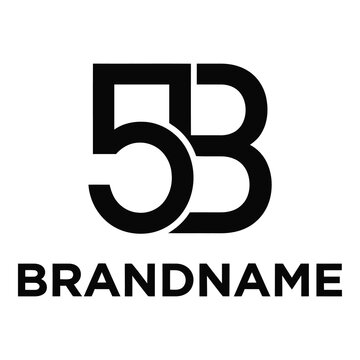 Minimalist 5B Monogram Logo Design Featuring Bold Black Typography