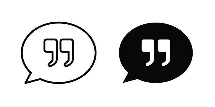 Comment quote icon flat pictograms pack
