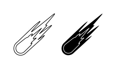 Meteorite Icon Set, Falling Star Vector Graphics, Cosmic Event Symbols, Space Object Illustrations © Sajib