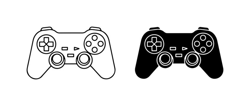 Video Game Controller Icons, Black and White, Digital Entertainment, Gaming Equipment