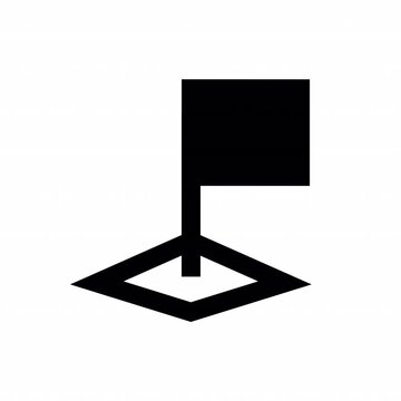 Square Flag animation icon for social media, presentations, videos, websites. Alpha Channel