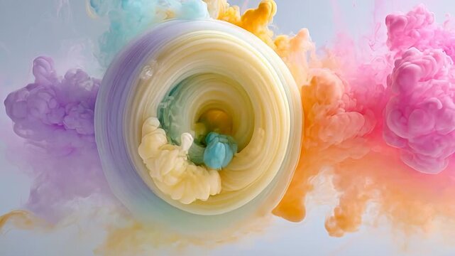 Mesmerizing swirls of colorful ink creating stunning abstract patterns