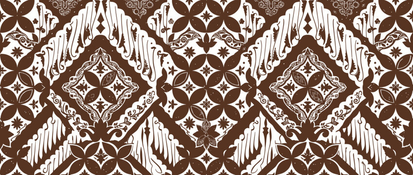 Traditional Ethnic Pattern Background Brown White