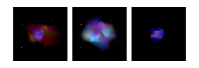 Space nebula set. Astronomy and science vector illustration © Viewofmorning