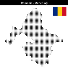 Obraz premium Map of Romania region Mehedinți in medium size square dots