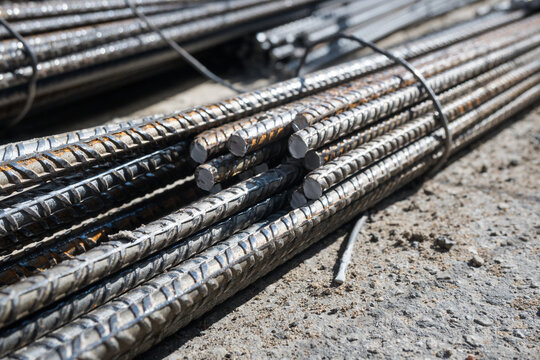 Reinforcing bars, steel for concrete structures.
