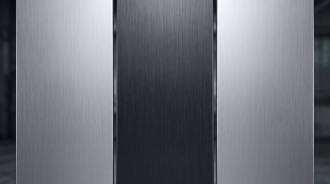 Brushed metal texture background silver gray and black industrial panels for modern designs
