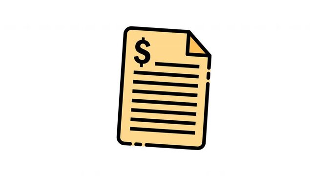 Financial Document with Dollar Sign Icon Representing Money and Business.