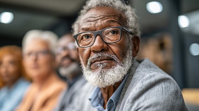 Experienced older man with graying hair and beard looks directly at the camera.