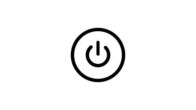 Power button symbol completely.Representing the universal symbol for turning devices on or off .