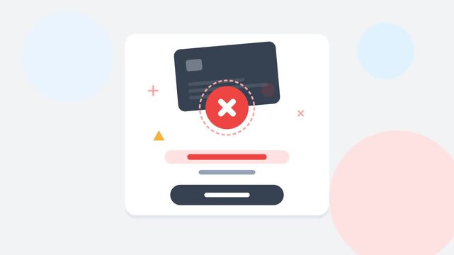 Payment Failed Credit Card Transaction Error Concept Isolated On White Background
