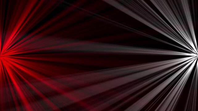 Intersecting Neon Red and White Spotlight Rays and Dynamic Stage Lighting 4k Animation on Black Background, Concert Beam Effect, Dramatic Theater Illumination, Seamless Loop Motion Graphic animated 