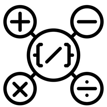 mathematics education icon line logo . 