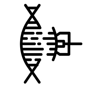 genetic engineering education icon line logo . 