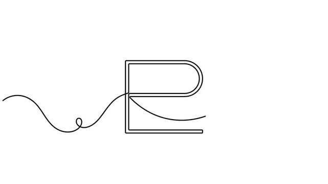 Continuous single line animating a Pluto planet symbol and cosmic astronomy icon sign minimalist monoline design space explanation and solar system technology motion graphic moving on white background