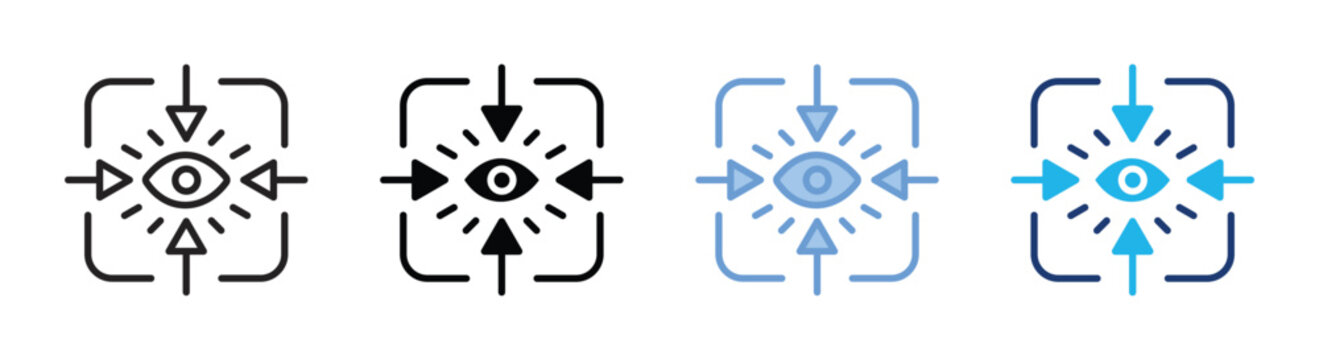 Concentration icon set multiple style collection