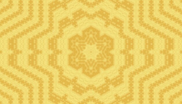 Elegant golden geometric seamless pattern with intricate symmetrical ornamental design inspired by traditional decorative motifs