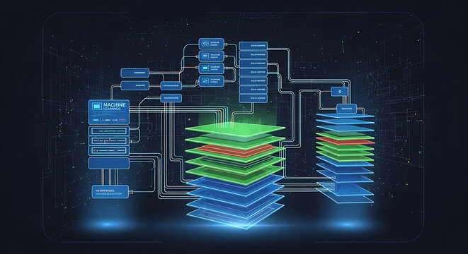 Digital neural network with network diagram connected connected layers