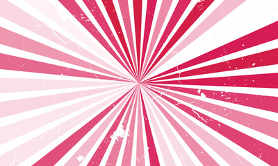 Fototapeta premium Pink and white grunge sunburst background vector