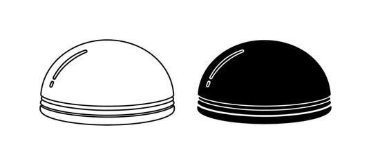 Dome Icons, Black and White Spheres, Simple Geometric Shapes, Vector Graphics © Monir