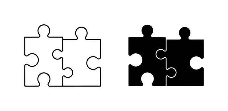 Puzzle Pieces, Teamwork Concept, Connection, Solution, Partnership, Two Interlocking Pieces