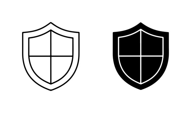Shield Icons, Security Symbol, Protection Emblem, Safety Badge Vector Set
